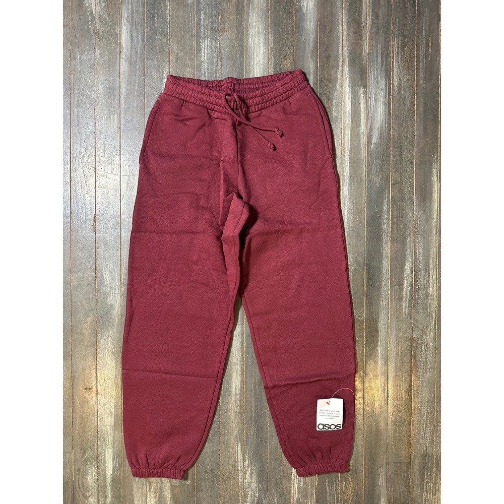 ASOS DESIGN Women‎ Burgundy Oversized Jogger Sweatpants Maroon Relaxed Fit NEW